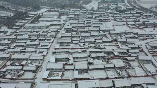 4K航拍北方雪景农村