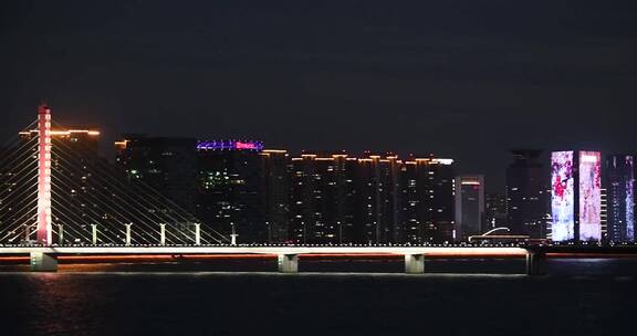 浙江杭州钱江新城城市阳台夜景