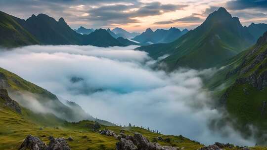 山间云海日出全景