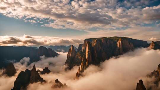 高山云海壮丽景观