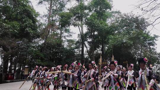 贵州芭莎苗寨芦笙舞表演