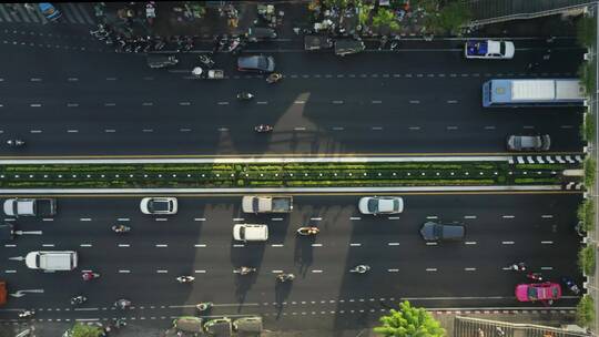 俯拍城市交通道路视频素材模板下载