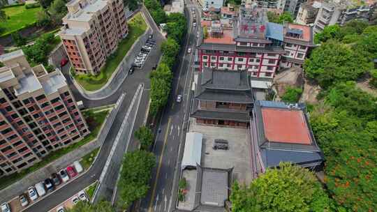 航拍厦门鸿山寺景观