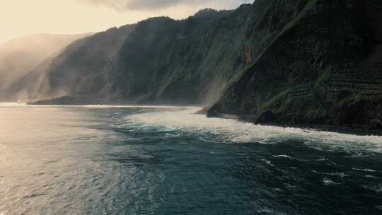 马德拉，大西洋，岩石形成，海浪