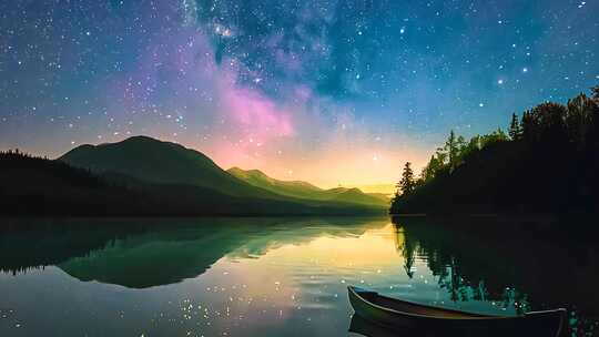 唯美星空夜景空镜 银河系星座斗转星移背景