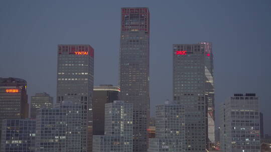 北京国贸夜景车流 都市夜景