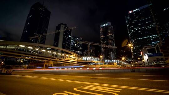 城市道路车流延时影像