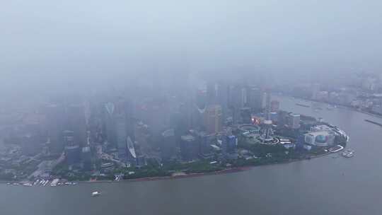 上海台风暴风雨来临前黑云压城航拍