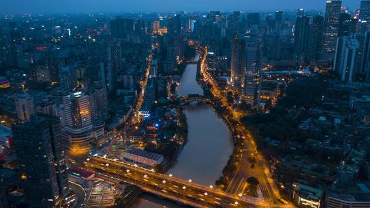 九阳桥_安顺廊桥夜景_夜景航拍延时