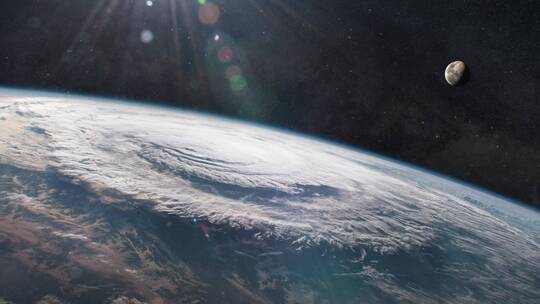 从轨道上看地球大气层中的飓风视频素材模板下载