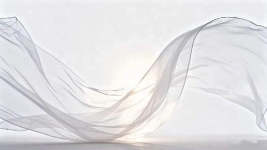 飘动的白色薄纱素材