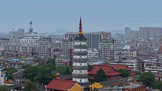 航拍安徽安庆迎江寺振风塔