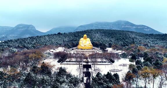 千佛山雪景航拍