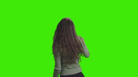 绿屏，女人，跳舞， Chromakey