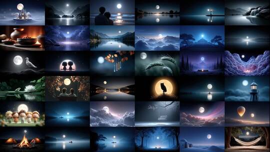 中秋圆月满月月亮大合集(前133S为快速预览)高清在线视频素材下载