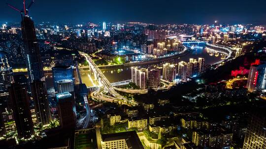 重庆嘉华大桥夜景延时