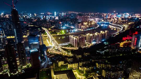 重庆嘉华大桥夜景延时视频素材模板下载