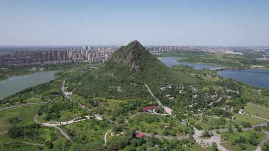 山东济南华山湖风景区航拍