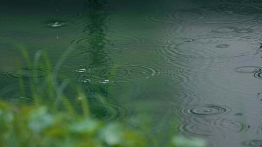 水面水滴雨滴下雨