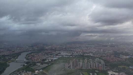 雨后的东莞城区航拍