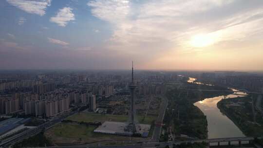 多镜头航拍河南周口城市宣传片地标建筑