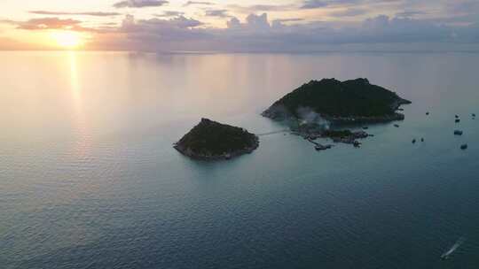 涛岛海岸线的空中建立，以绿松石色的水域、