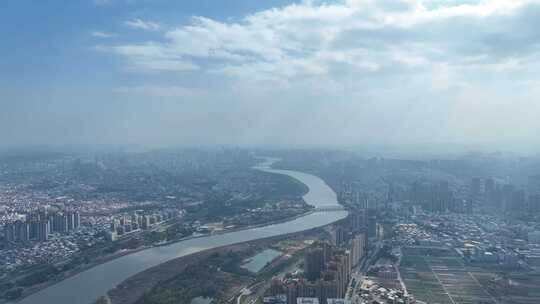 泉州鲤城区航拍泉州市区大景泉州晋江河流