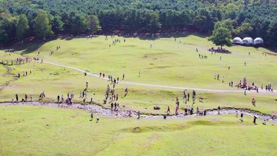 黑龙江伊春飞鹤金山鹿苑风景航拍