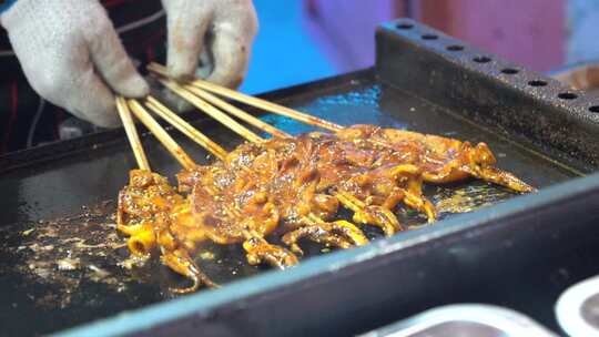 夜市美食之铁板鱿鱼