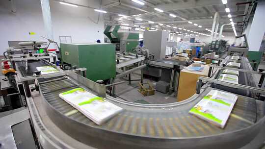 印刷生产流水线 印刷生产出版 印刷报纸视频素材模板下载