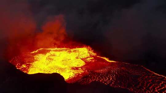 沸腾的流动的火山岩浆视频素材模板下载