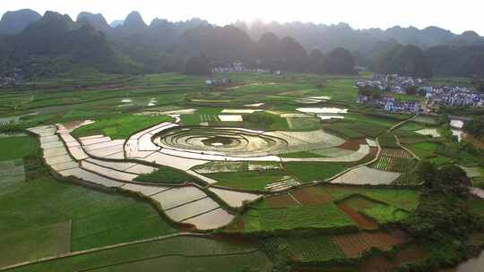 贵州黔西南兴义万峰林景区田园风光风景航拍