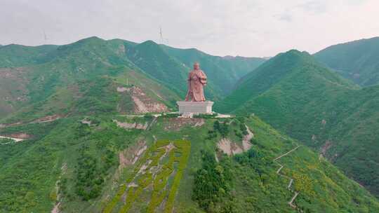 山西省运城盐湖区常平关帝圣像景区航拍