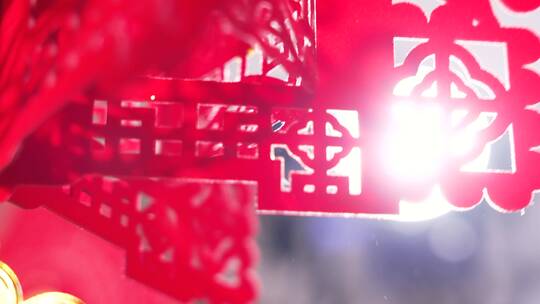 红色镂空灯笼4k视频素材