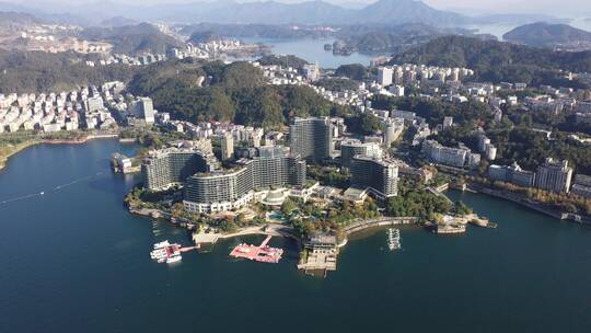 航拍千岛湖酒店实景