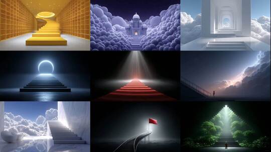 通往梦想的阶梯 拾级而上 步步生辉高清在线视频素材下载