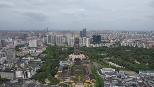 江苏常州天宁禅寺天宁宝塔航拍