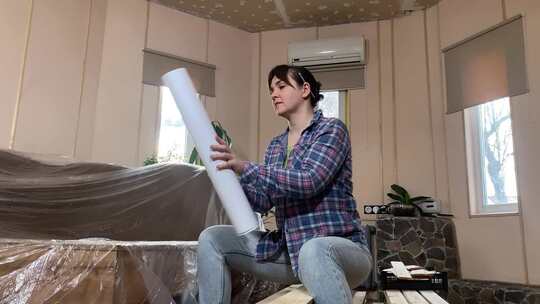 女性DIY家居装修视频素材模板下载