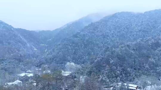 4K航拍杭州上天竺法喜禅寺雪景视频合集