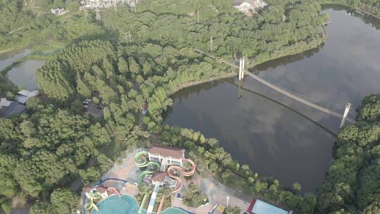 航拍衡阳南湖公园绝美风光视频素材模板下载