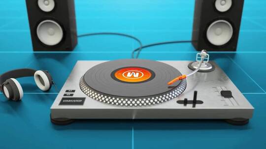 卡通3D唱片LOGO开场展示AE模板