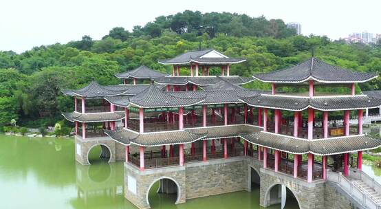 风雨桥 古建筑 狮山公园 榫卯 中式建筑