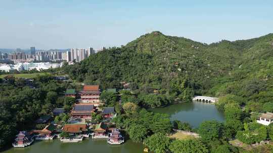 航拍广东珠海圆明新园