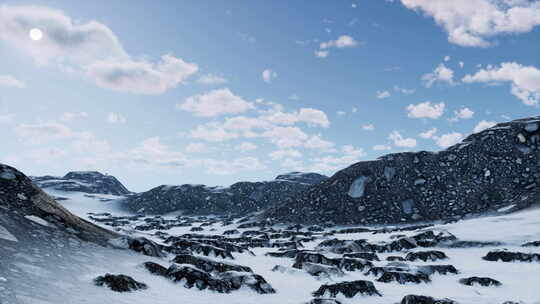 商务成功人士展望未来雪山意境