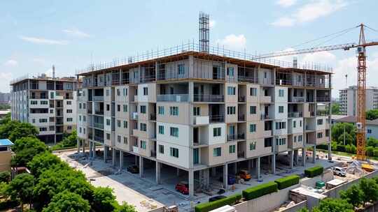 在建楼房施工现场