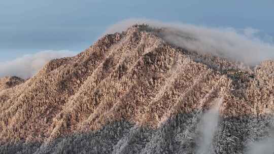 庐山雪景雾凇流云大气航拍