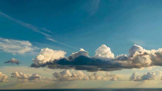 蓝天蓬松白云景观