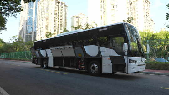 客车 大巴车 节能车 环保车 电动客车视频素材模板下载
