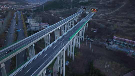 公路 山区道路 村村通  行驶 石家庄井陉县