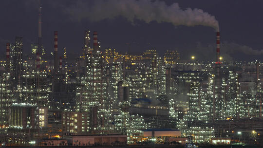 广东惠州大亚湾石化工业园工厂夜景视频素材模板下载